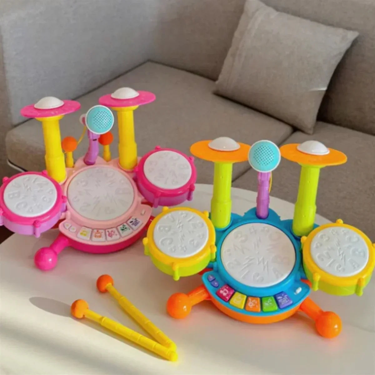 Fun Kids Drum Set with Lights and Music Sounds