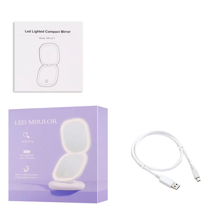 Portable LED Makeup Mirror 1X 10X Magnification