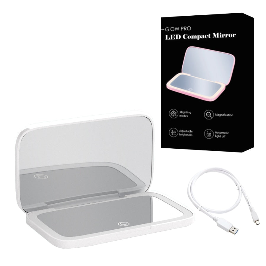 Portable LED Makeup Mirror 1X 10X Magnification