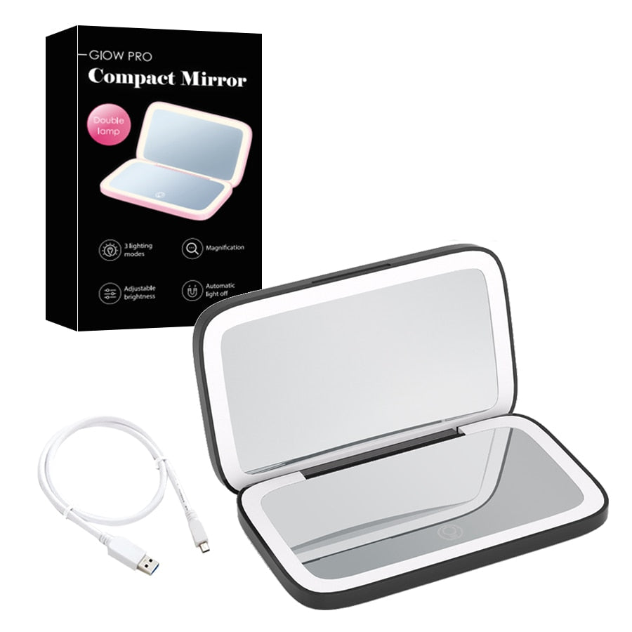 Portable LED Makeup Mirror 1X 10X Magnification