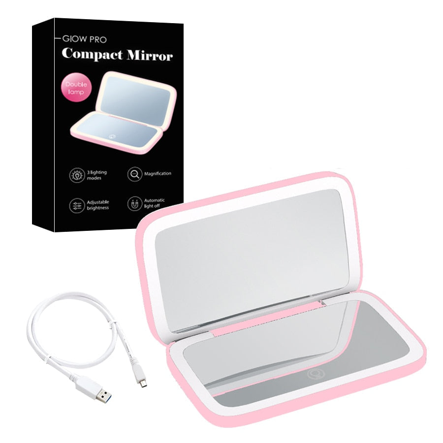 Portable LED Makeup Mirror 1X 10X Magnification