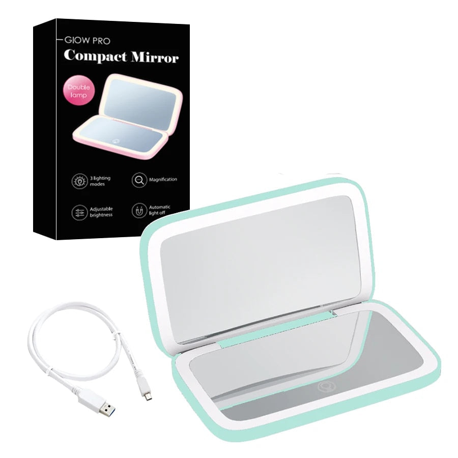 Portable LED Makeup Mirror 1X 10X Magnification