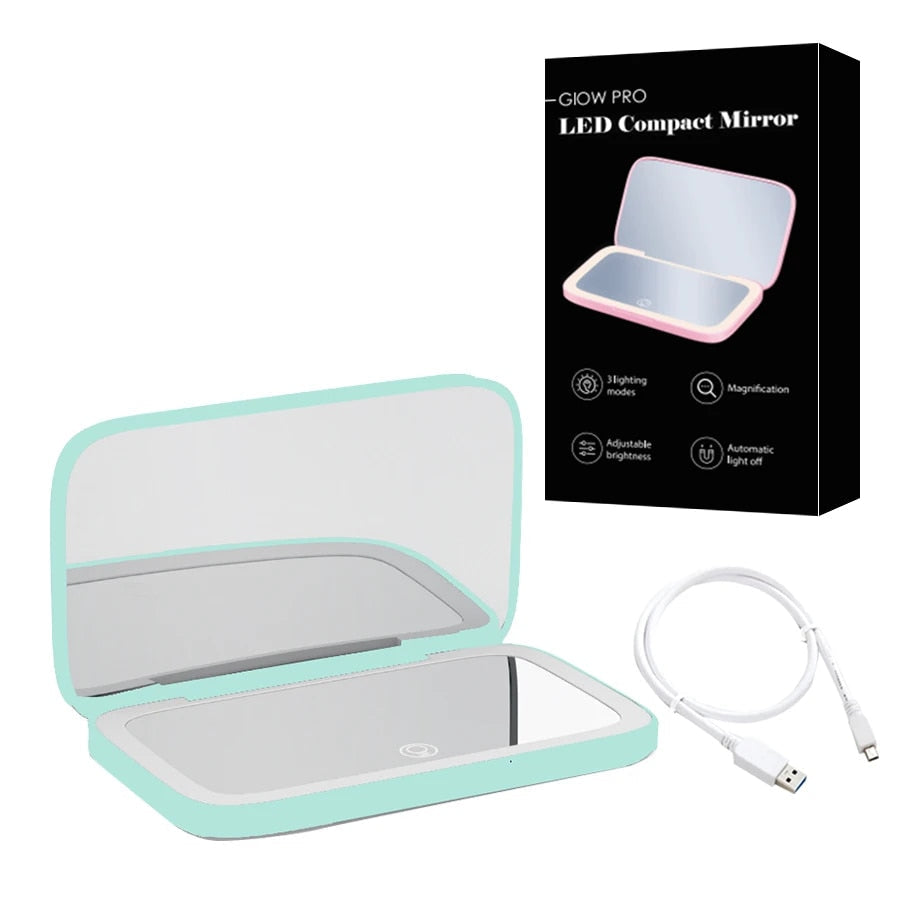 Portable LED Makeup Mirror 1X 10X Magnification
