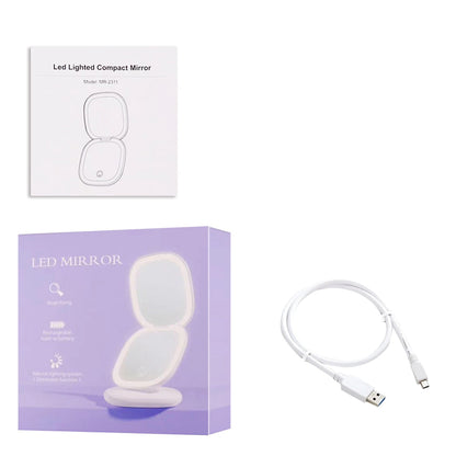 Portable LED Makeup Mirror 1X 10X Magnification