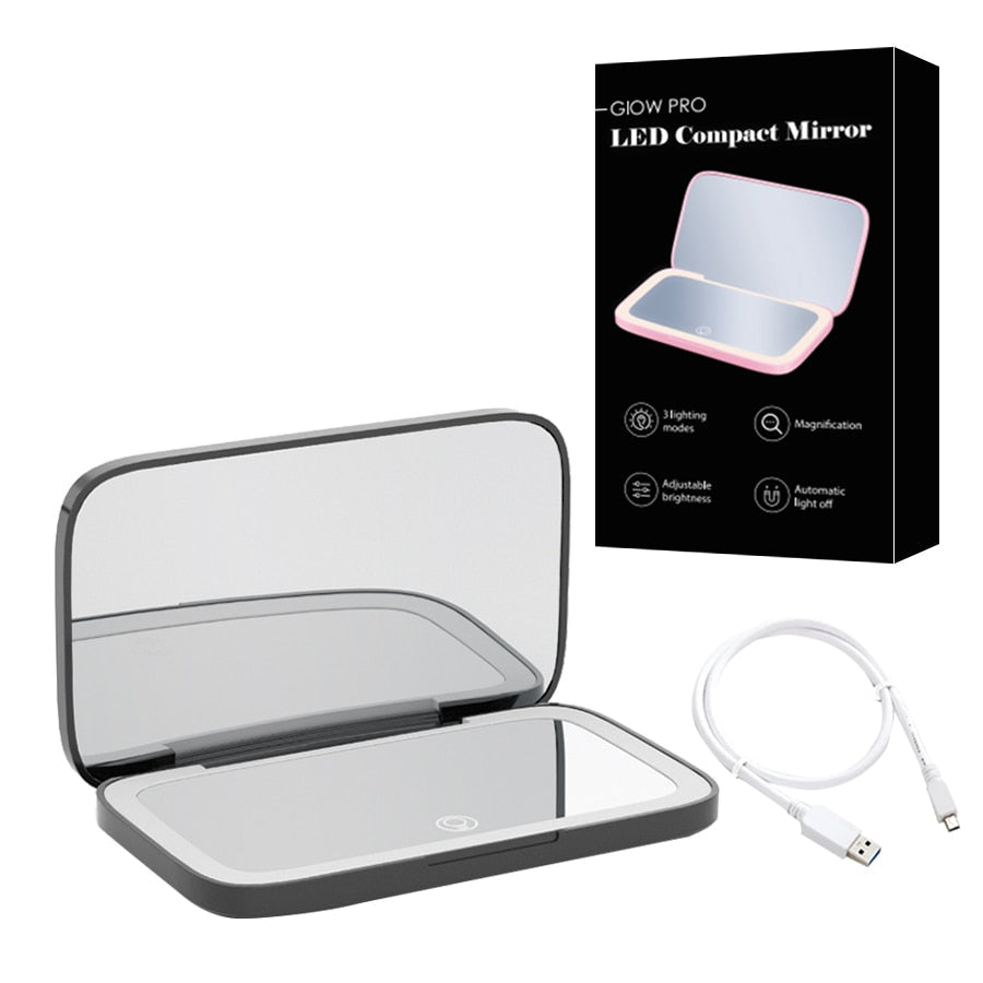 Portable LED Makeup Mirror 1X 10X Magnification