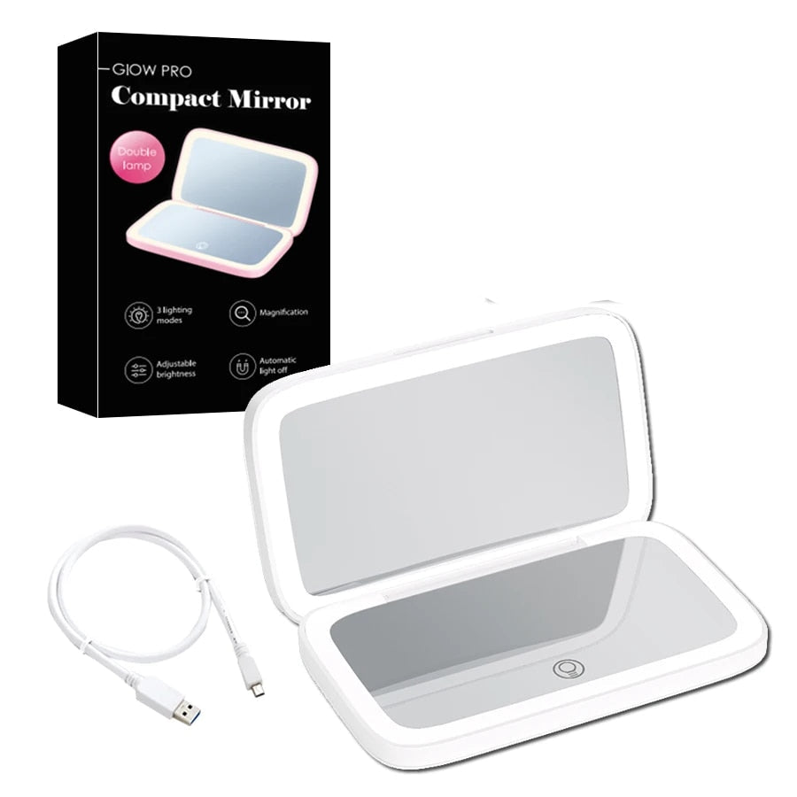 Portable LED Makeup Mirror 1X 10X Magnification