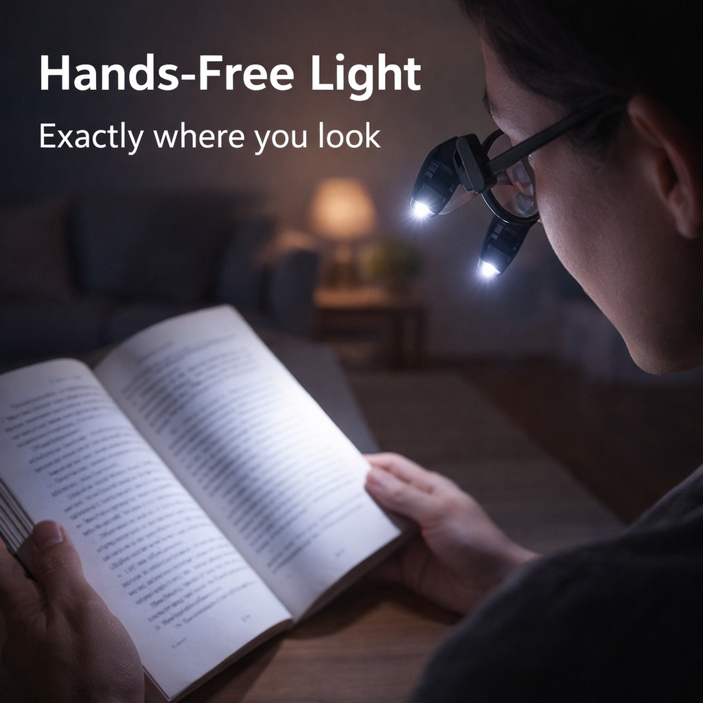 2PCS LED Reading Light for Glasses