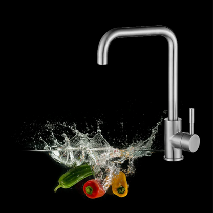 Contemporary Brushed Steel Kitchen Sink Faucet