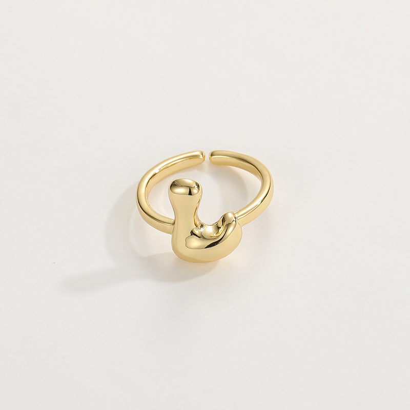 Fashionable Alphabet Initial Ring