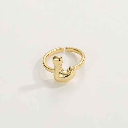 Fashionable Alphabet Initial Ring