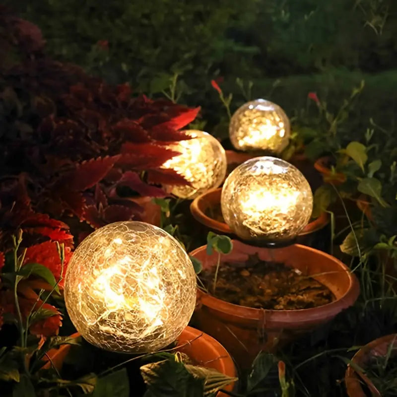 Solar Powered Outdoor Globe Lamp Modern Style