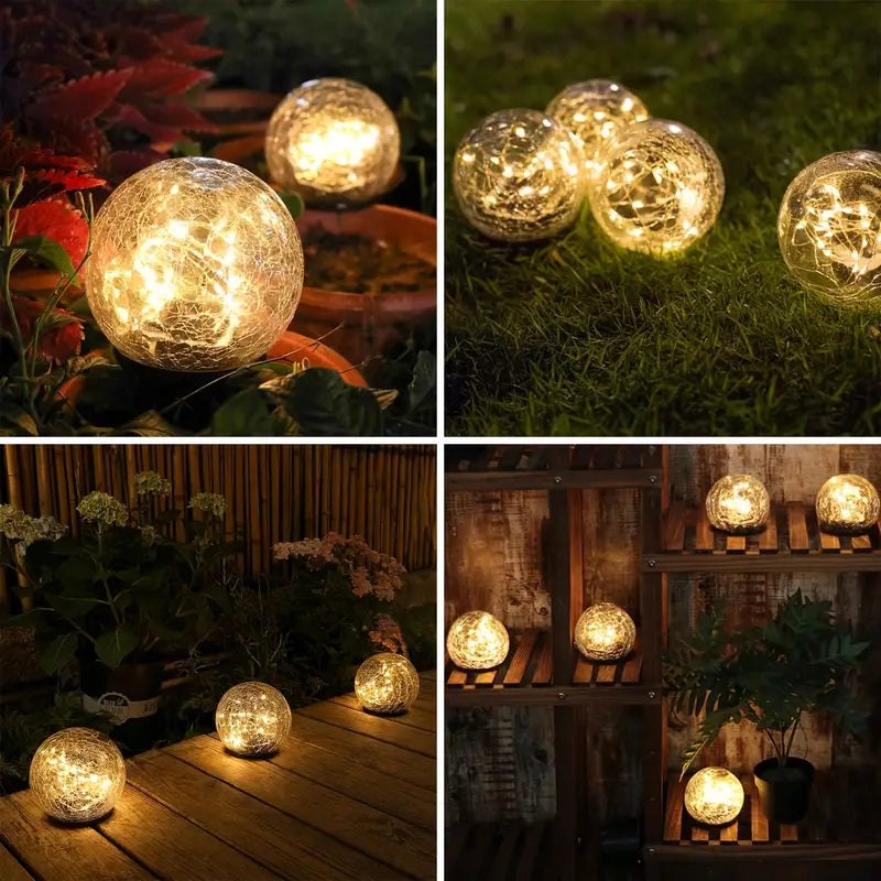 Solar Powered Outdoor Globe Lamp Modern Style