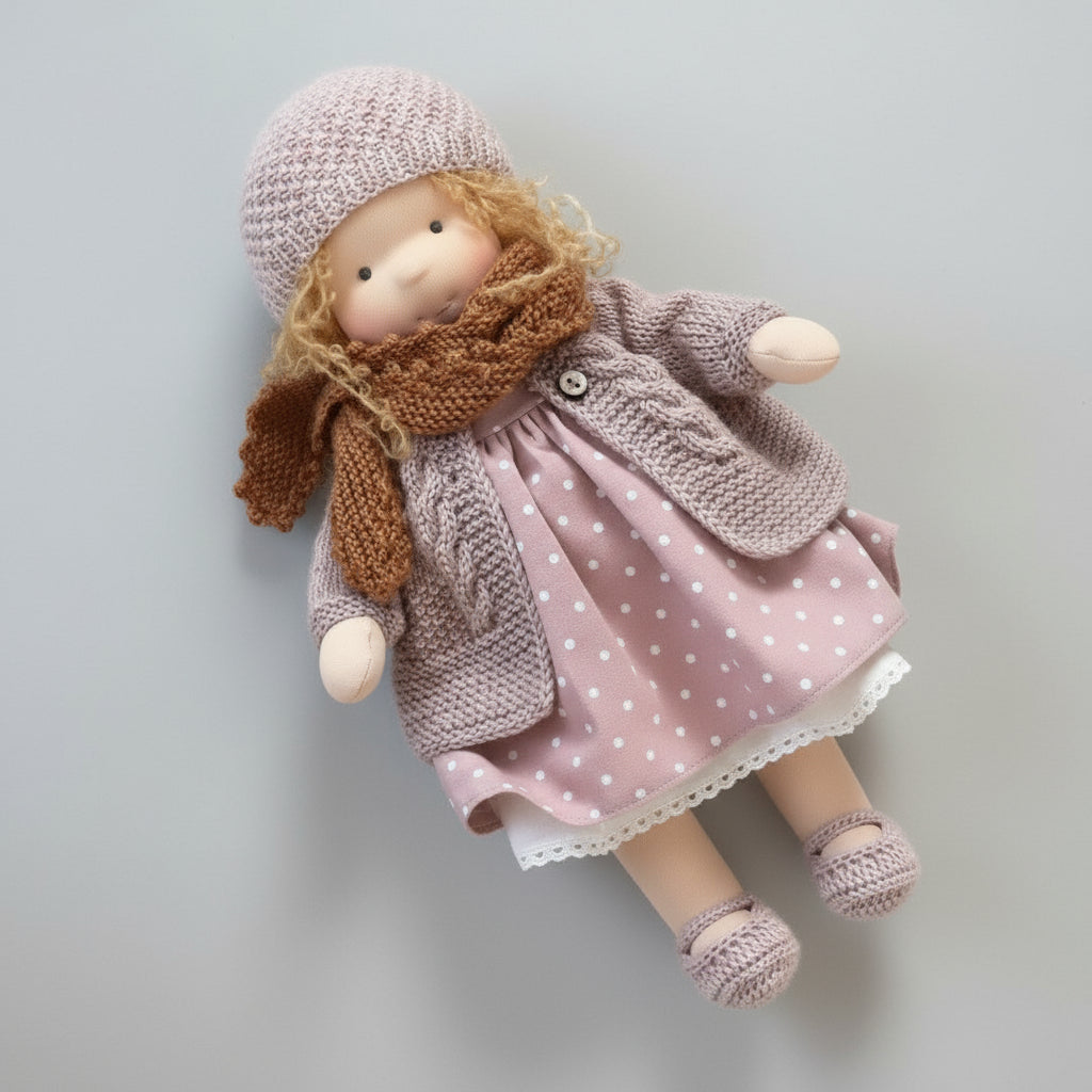 Soft Plush Waldorf Doll for Kids Creative Play