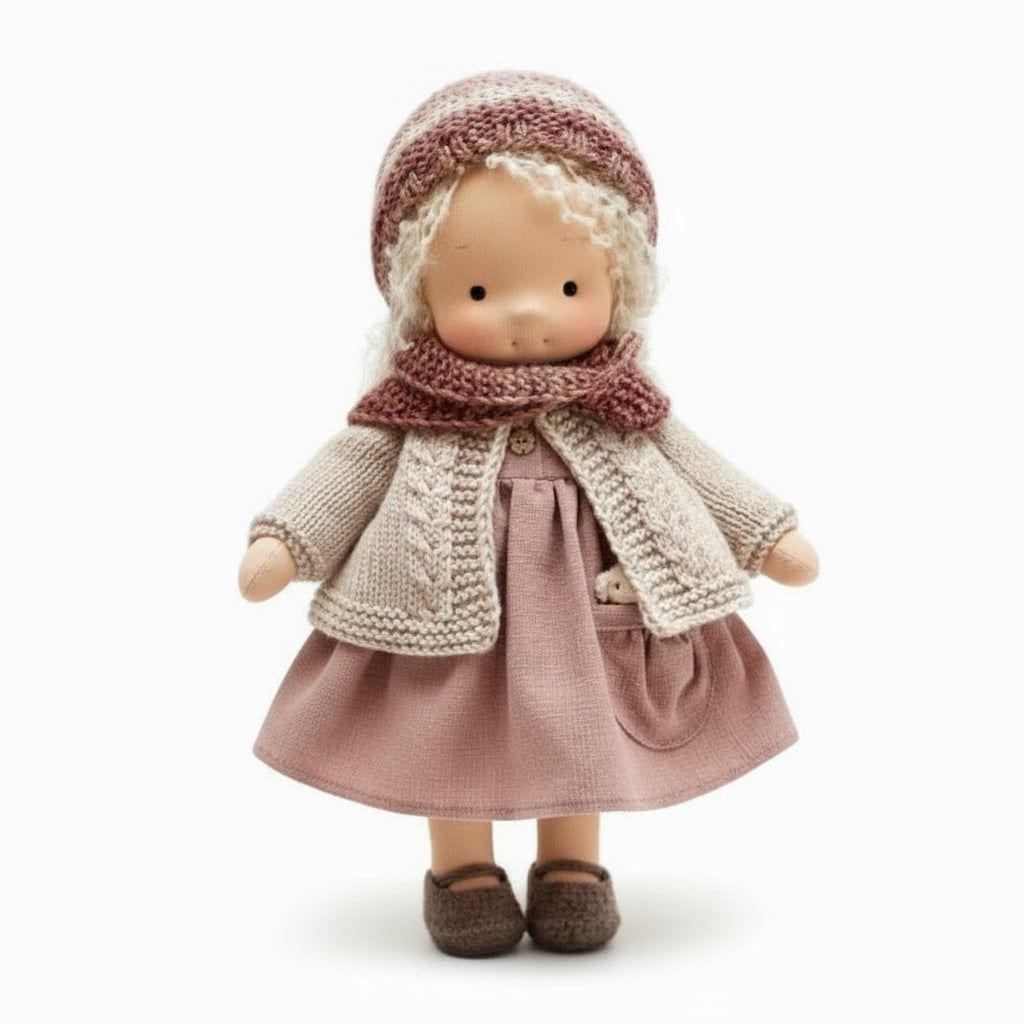 Soft Plush Waldorf Doll for Kids Creative Play