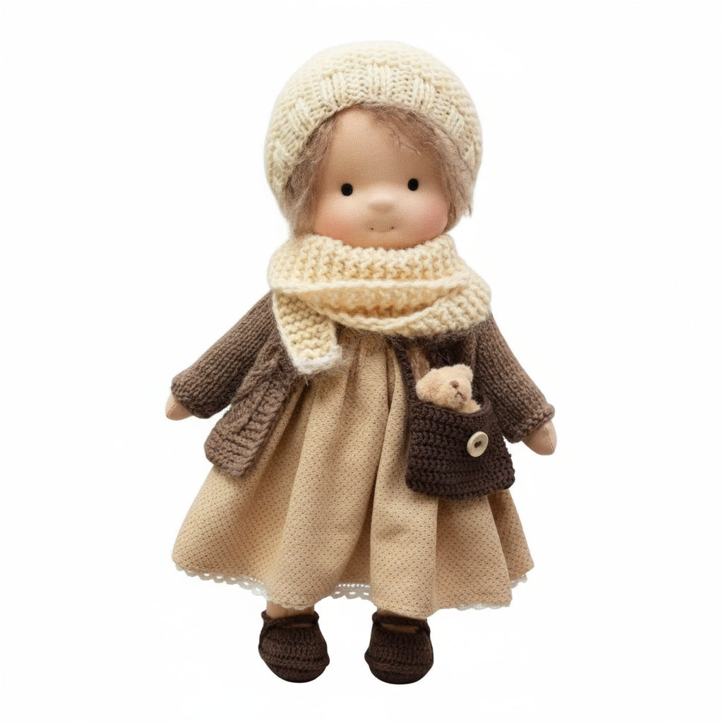 Soft Plush Waldorf Doll for Kids Creative Play