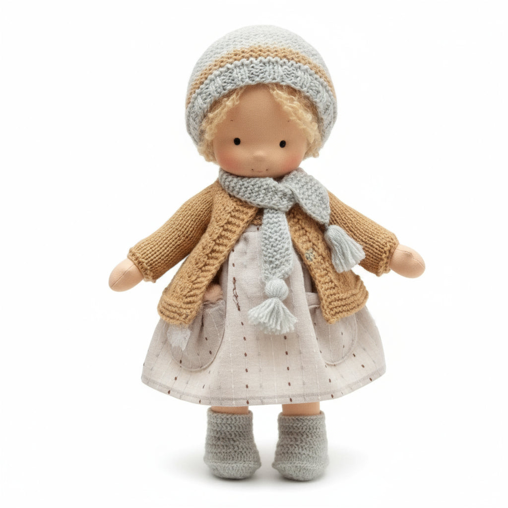 Soft Plush Waldorf Doll for Kids Creative Play