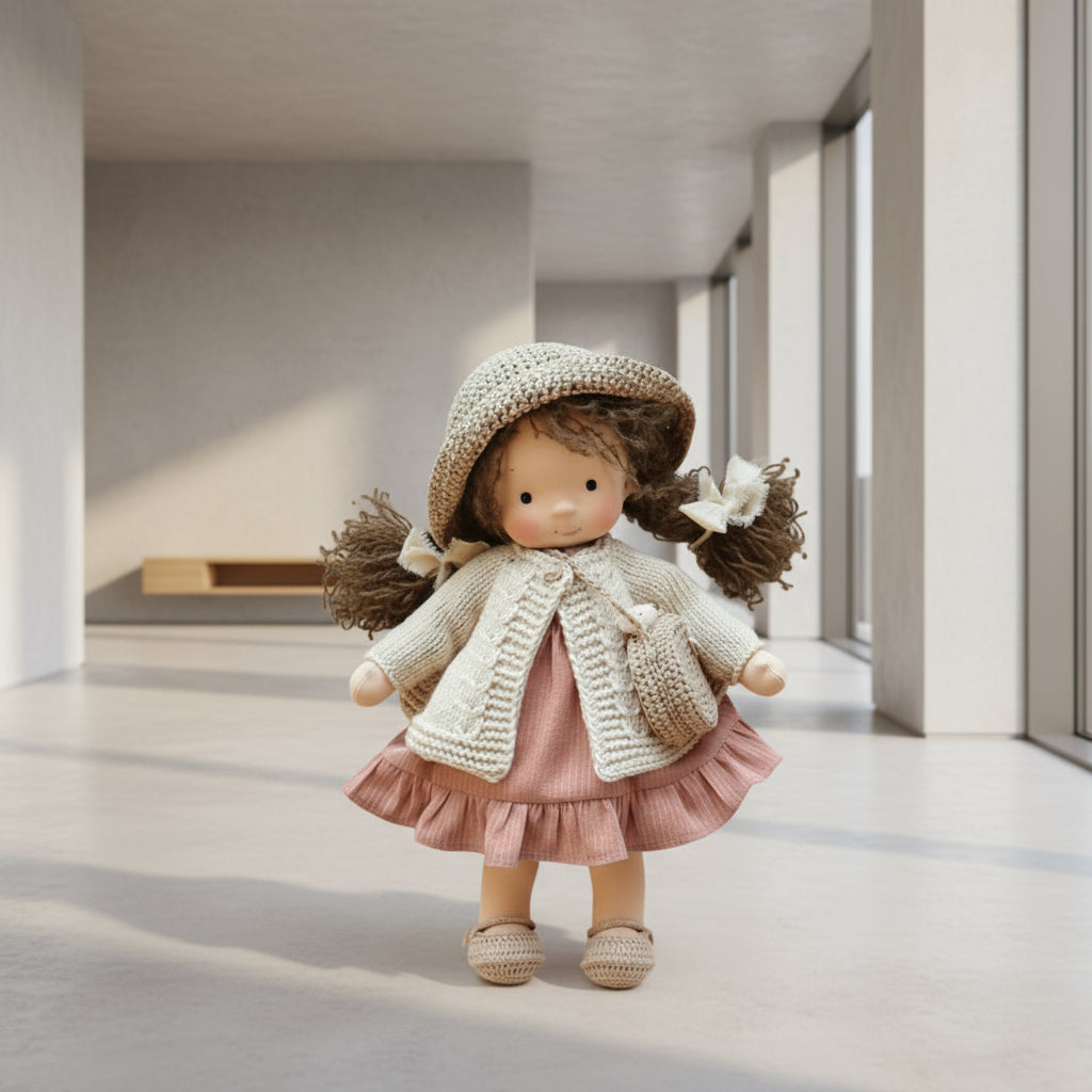 Soft Plush Waldorf Doll for Kids Creative Play