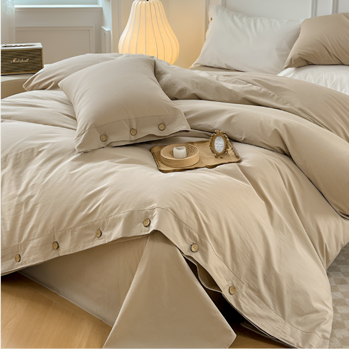Soft Cotton Bed Sheet Set with 2 Pillow Covers