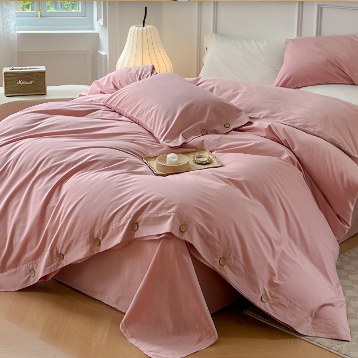 Soft Cotton Bed Sheet Set with 2 Pillow Covers