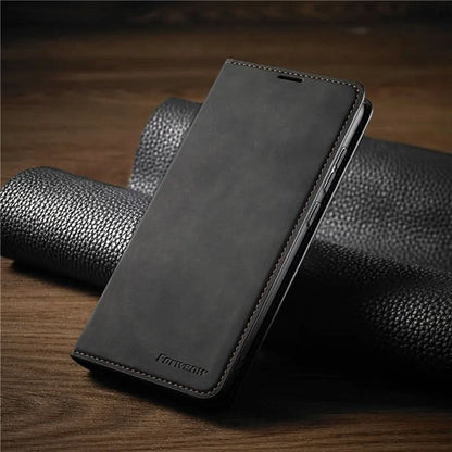 Strong Leather iPhone Cover with Magnet Closure