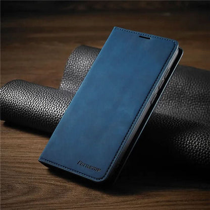 Strong Leather iPhone Cover with Magnet Closure