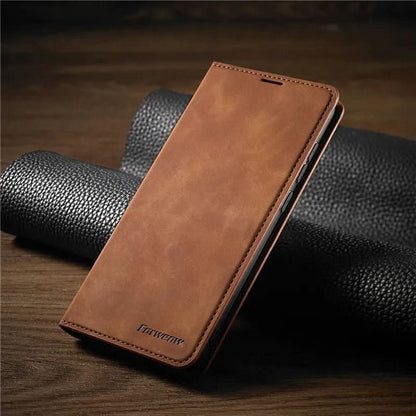 Strong Leather iPhone Cover with Magnet Closure