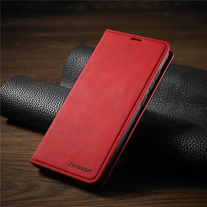 Strong Leather iPhone Cover with Magnet Closure