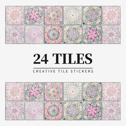 Luxury Mandala Wall Decals 24pc Vinyl Tile Set