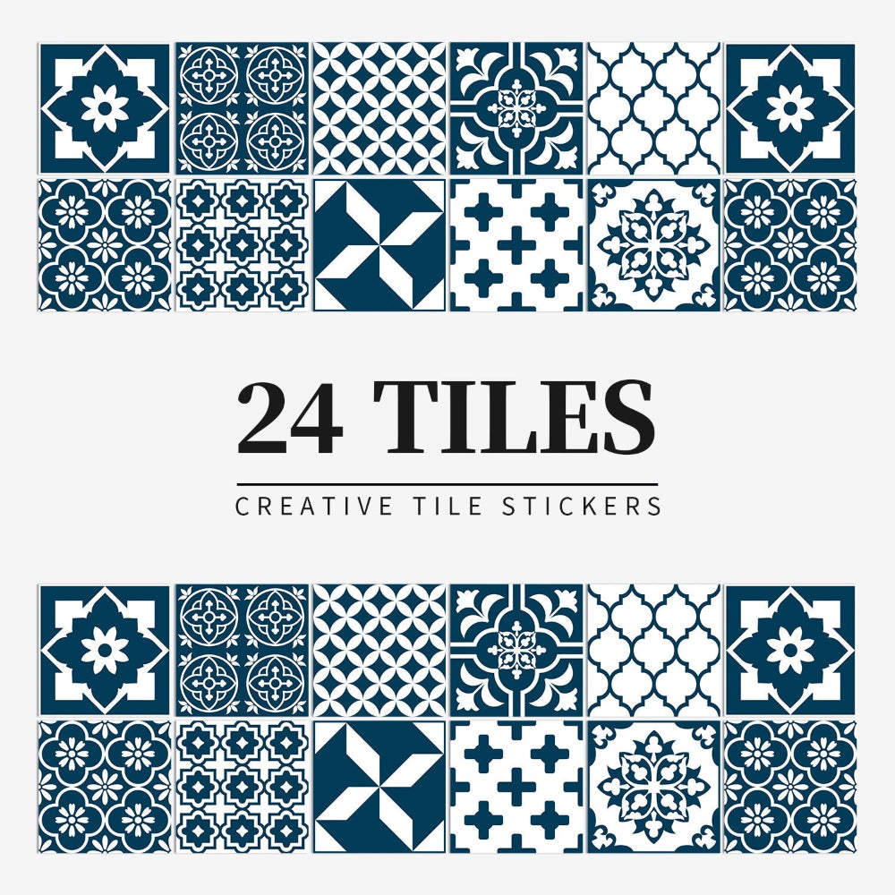 Luxury Mandala Wall Decals 24pc Vinyl Tile Set