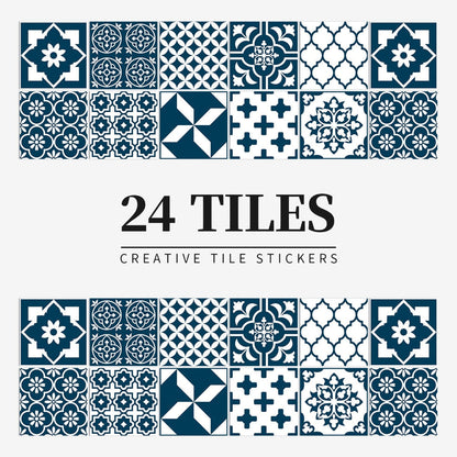 Luxury Mandala Wall Decals 24pc Vinyl Tile Set