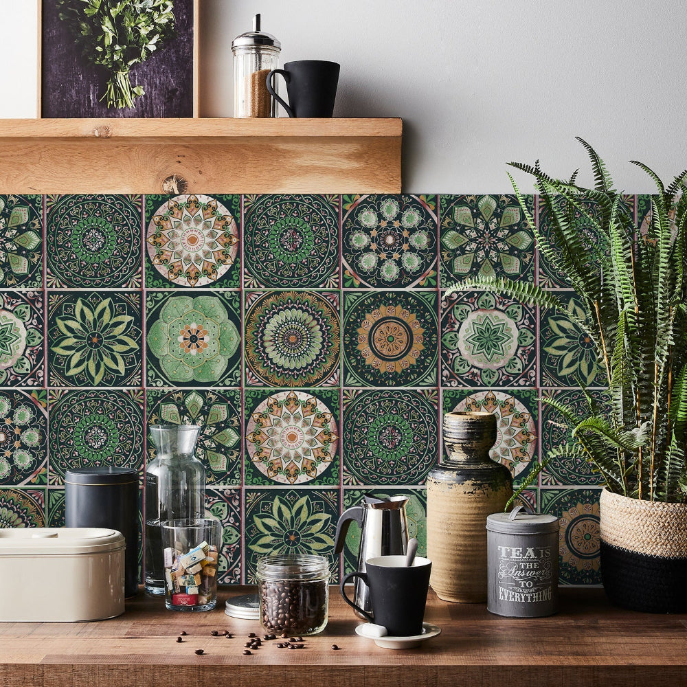 Luxury Mandala Wall Decals 24pc Vinyl Tile Set