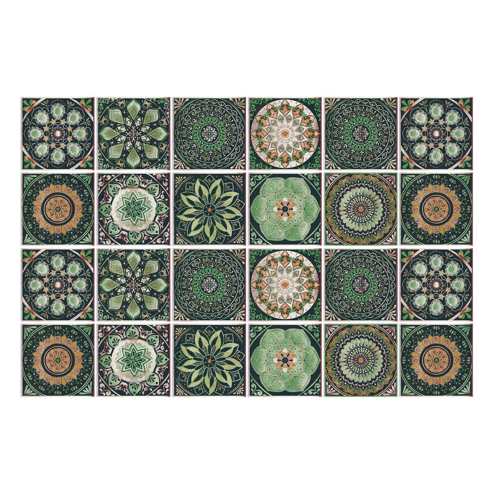 Luxury Mandala Wall Decals 24pc Vinyl Tile Set
