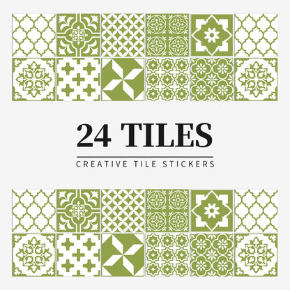Luxury Mandala Wall Decals 24pc Vinyl Tile Set
