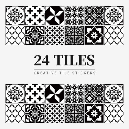 Luxury Mandala Wall Decals 24pc Vinyl Tile Set