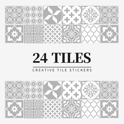 Luxury Mandala Wall Decals 24pc Vinyl Tile Set