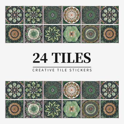 Luxury Mandala Wall Decals 24pc Vinyl Tile Set
