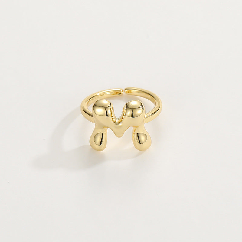 Fashionable Alphabet Initial Ring