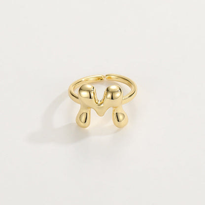 Fashionable Alphabet Initial Ring