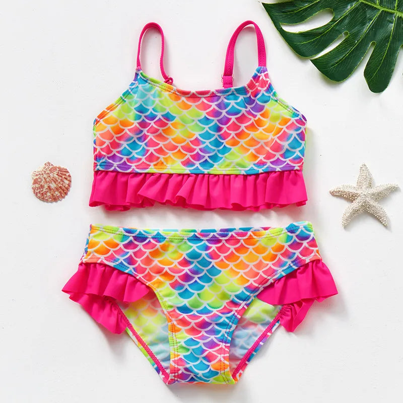 Cute Girls Mini Swimsuit Set - Fast Dry Beachwear