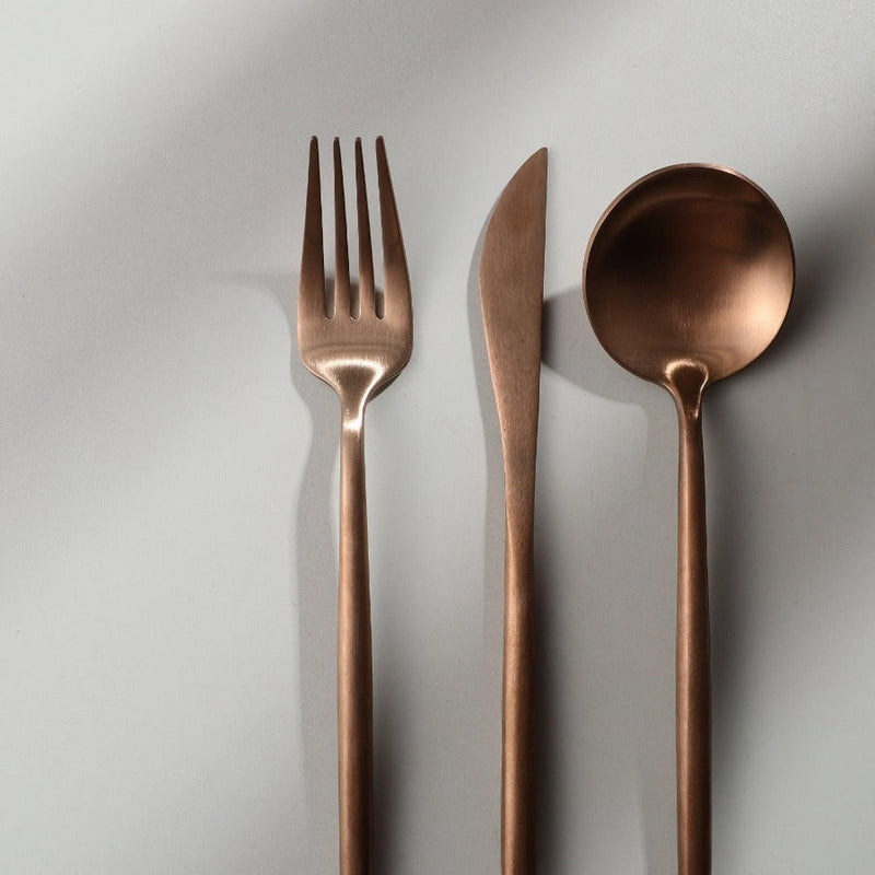Premium Metal Flatware Set in Trendy Colors