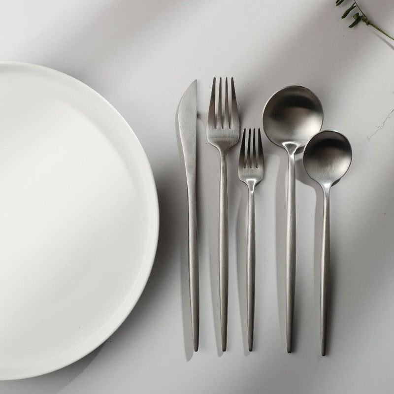 Premium Metal Flatware Set in Trendy Colors