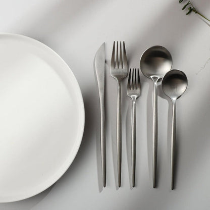 Premium Metal Flatware Set in Trendy Colors