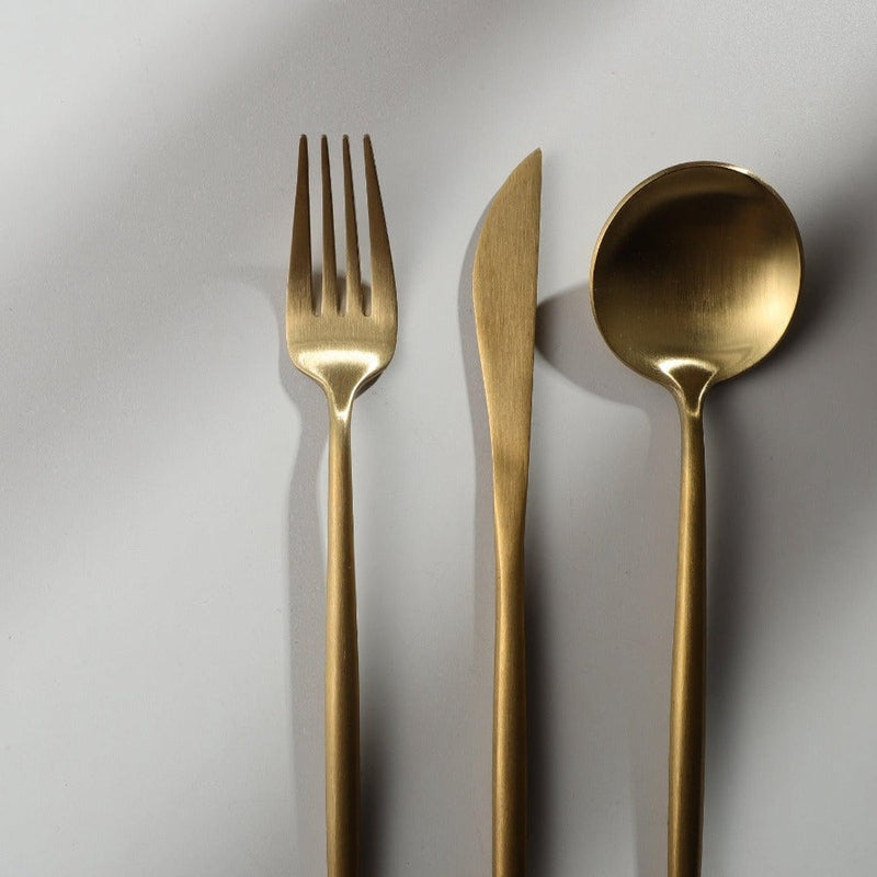 Premium Metal Flatware Set in Trendy Colors