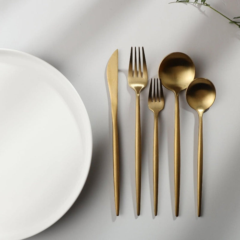 Premium Metal Flatware Set in Trendy Colors