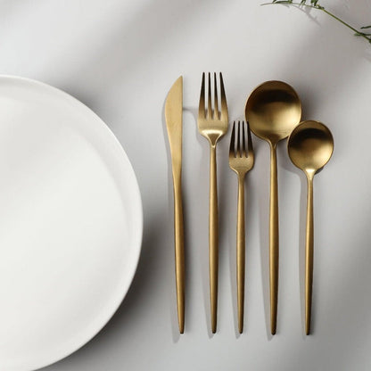 Premium Metal Flatware Set in Trendy Colors