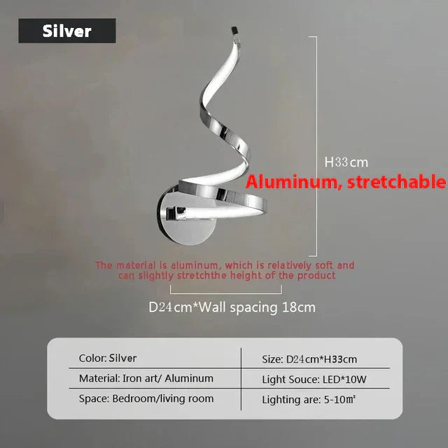 Modern Spiral LED Wall Lamp