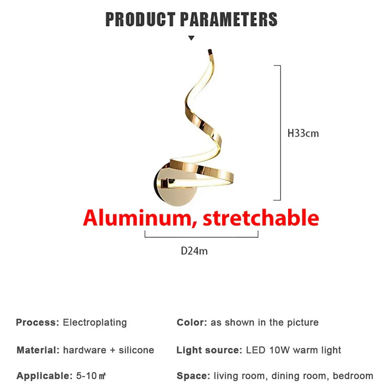 Modern Spiral LED Wall Lamp