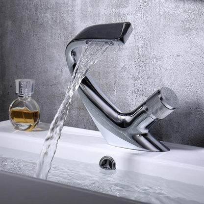 Luxury Brass Waterfall Bathroom Sink Tap