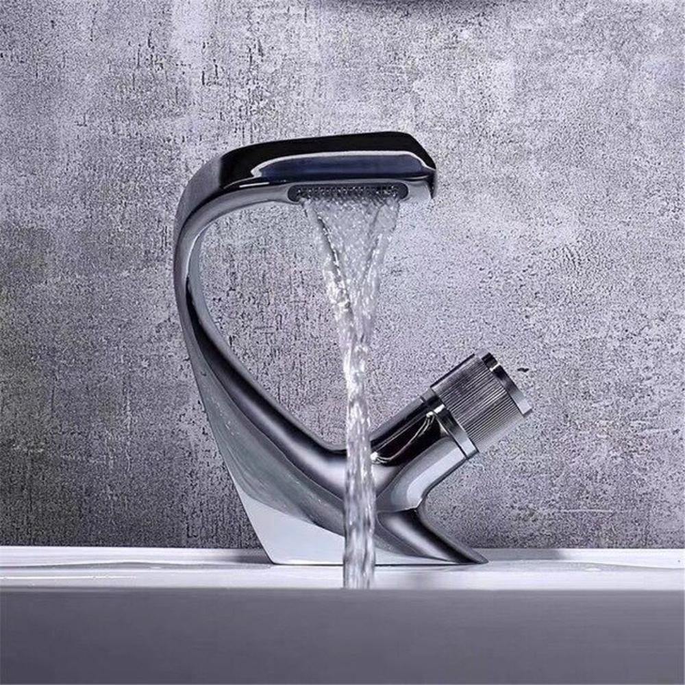 Luxury Brass Waterfall Bathroom Sink Tap