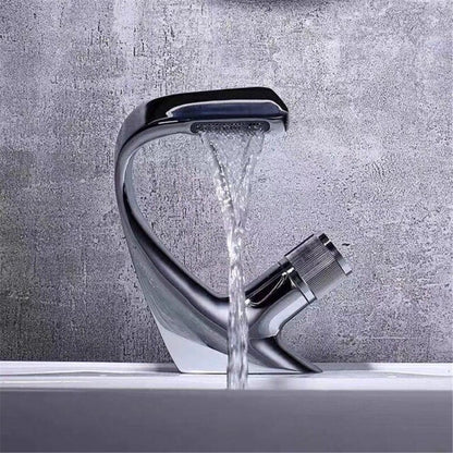 Luxury Brass Waterfall Bathroom Sink Tap